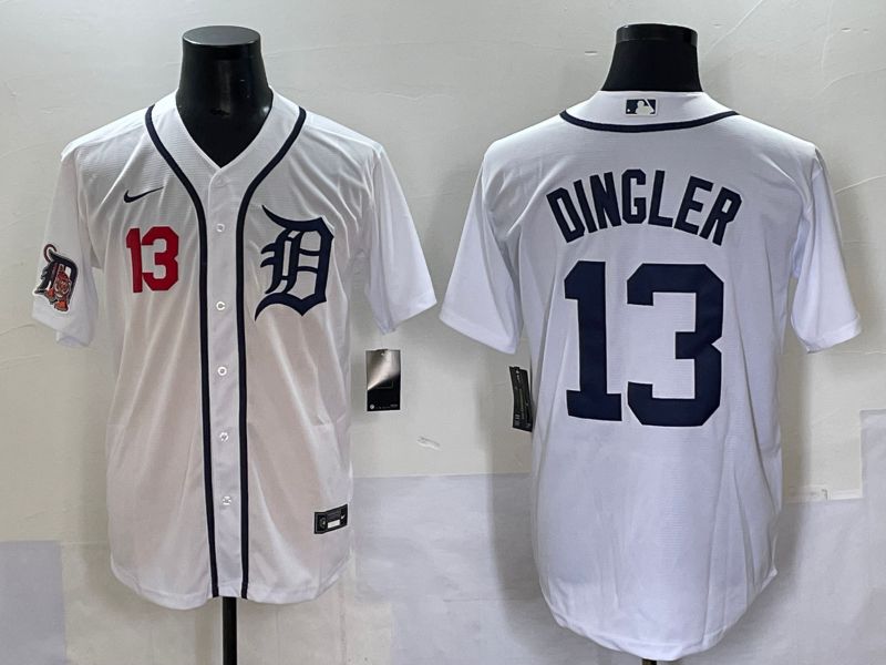 Men 2025 Detroit Tigers #13 Dingler White Game Nike MLB Jersey style 6->los angeles dodgers->MLB Jersey